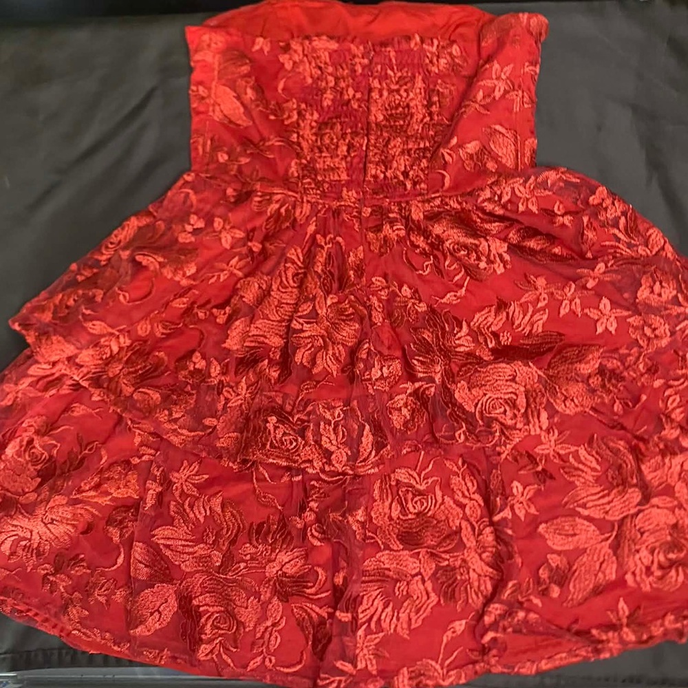 Altar’d State Red Strapless Dress - Picture 2 of 6